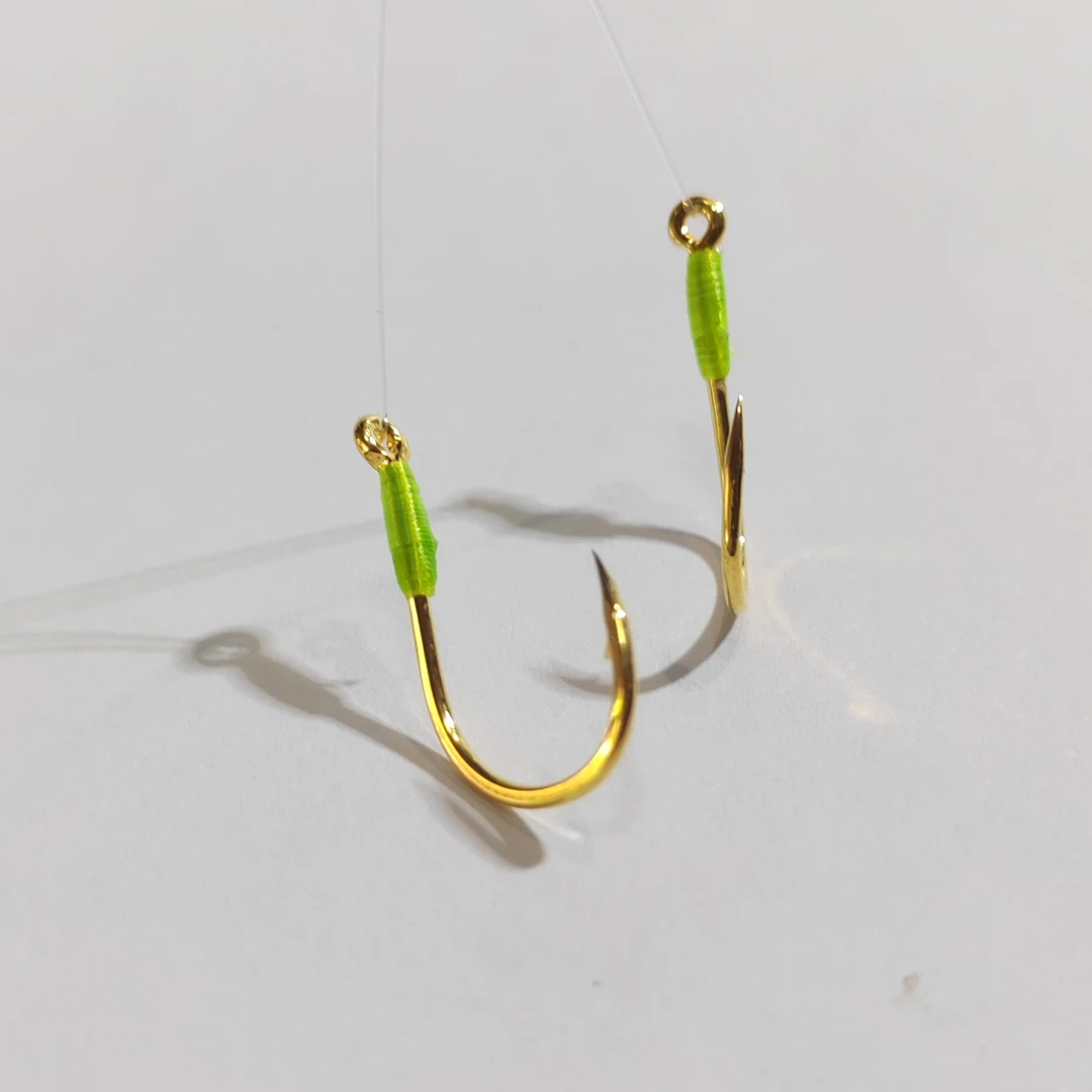 鲢鳙青草专用管付千又进口子线双钩子线鱼钩双钩60公分成品10付