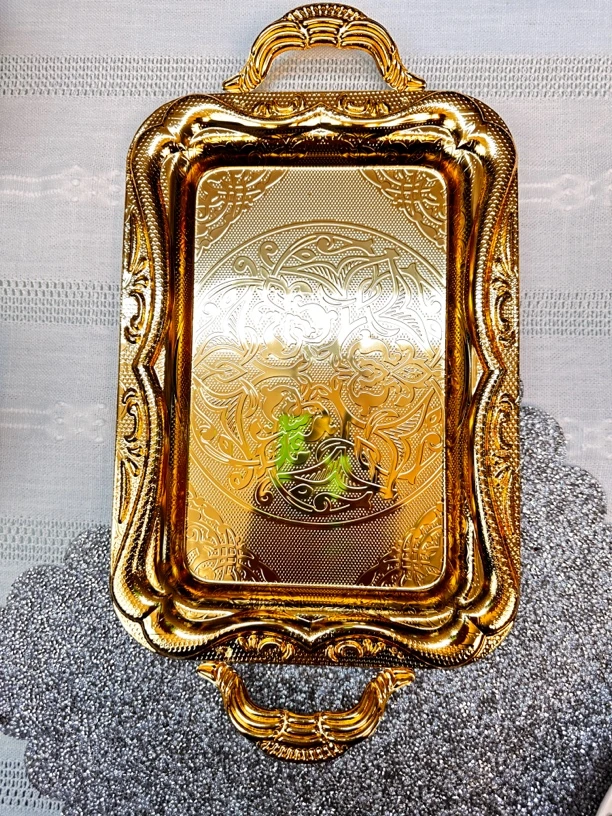 欧式精品钛合金托盘端茶盘不生锈不掉色