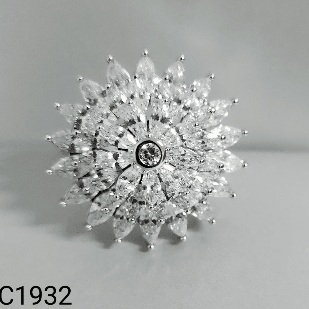 铜合金合成锆石戒指 C-1932 轻奢灵动 时尚百搭