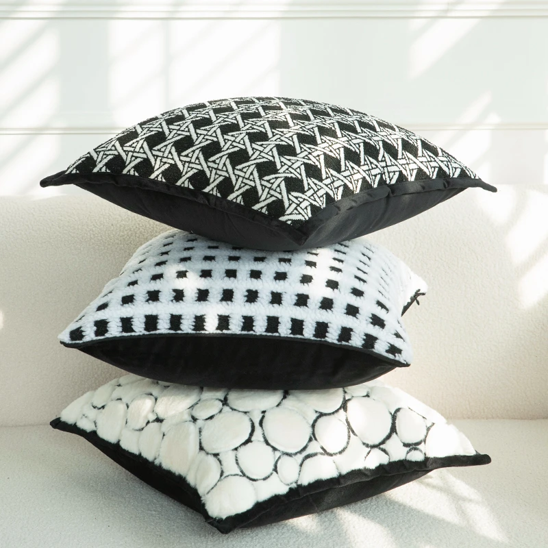 单独毛绒抱枕套靠垫沙发客厅飘窗北欧轻奢高级感靠枕套超大靠背垫