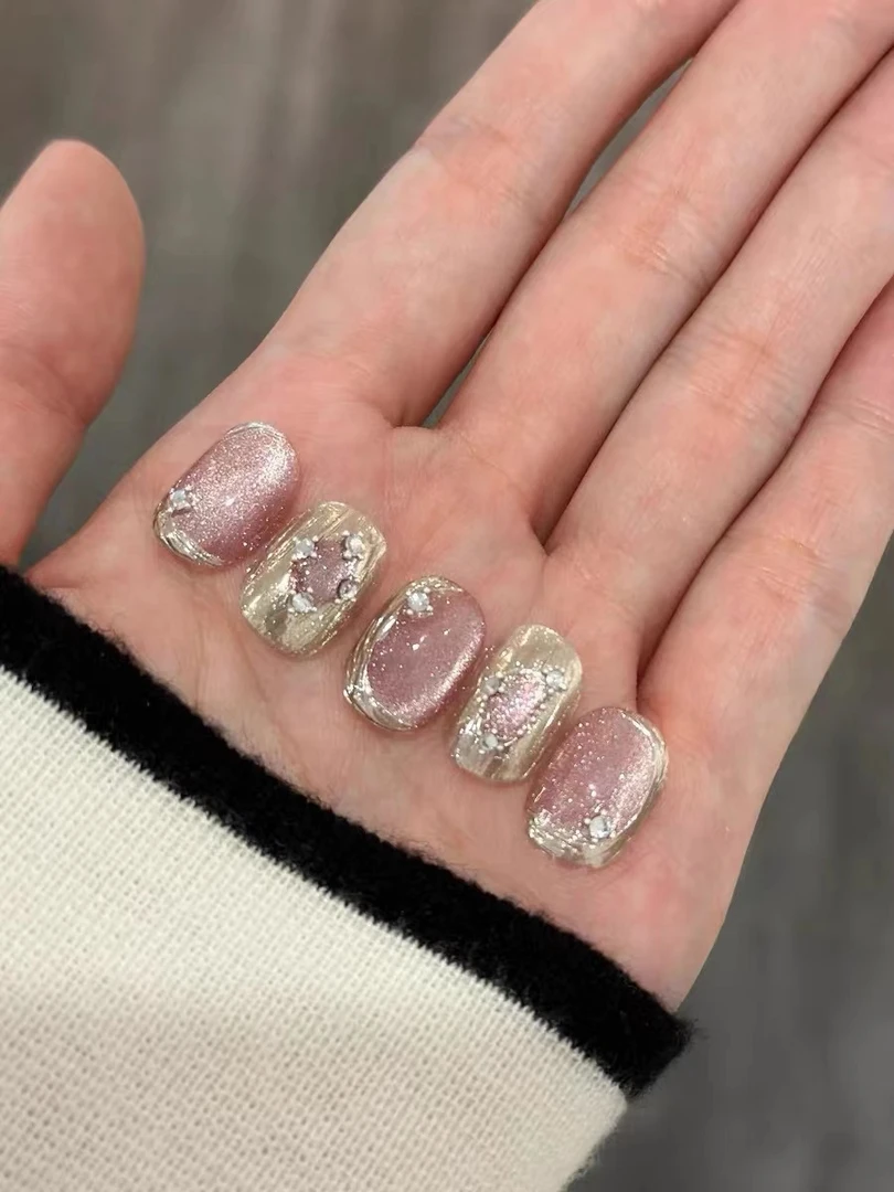【粉墨登场】布契拉提穿戴甲美甲光疗甲钻猫眼流行温柔秋冬mx-24