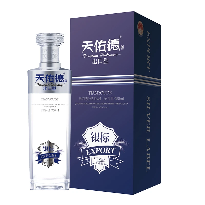 天佑德第三代出口型银标  青稞白酒 黄金酒度45度750mL