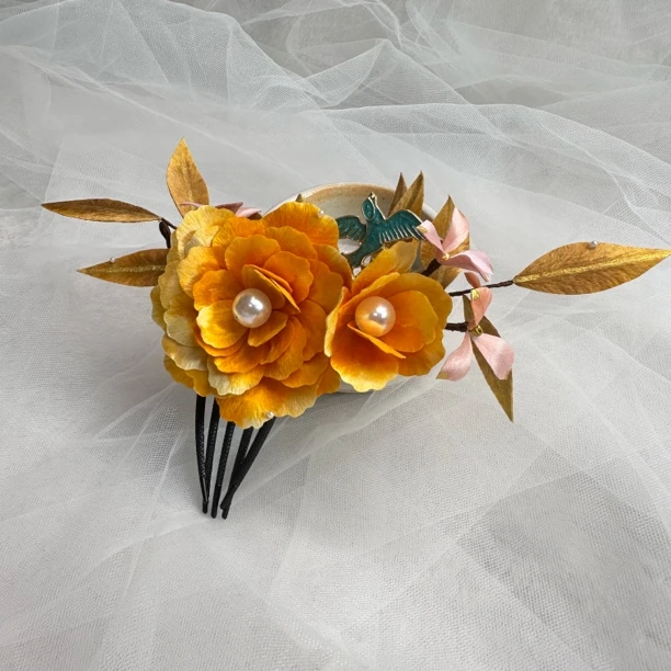 非遗手作绒花国风新中式牡丹花发簪发钗古风汉服配饰