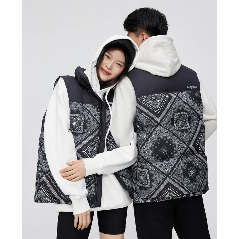 波司登H波司登羽绒服马甲印花保暖休闲时尚冬装外套女短款情侣