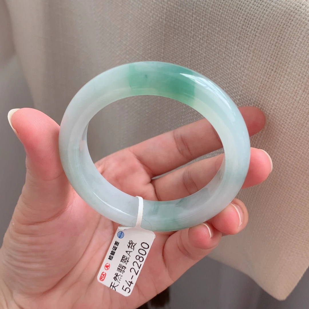 【闪购商品】翡翠手镯未镶嵌飞***里54.3圈口