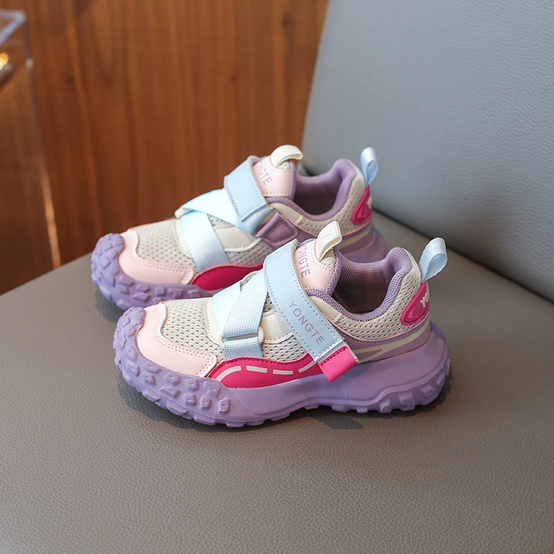 ABC女童运动鞋2025春秋新款男童时尚百搭网面休闲鞋中大童运动鞋