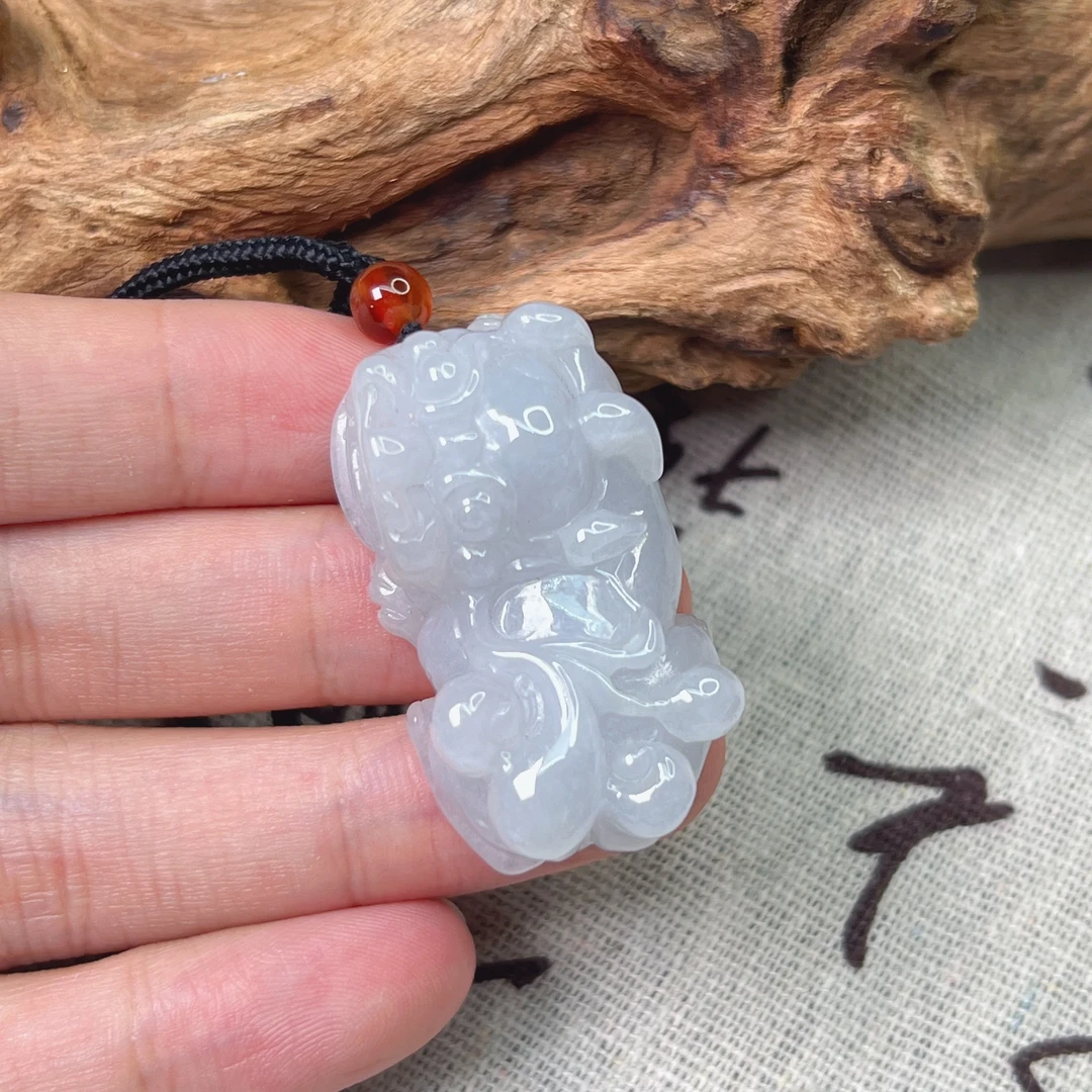 天然翡翠A货玉貔貅吊坠冰透精雕挂坠时尚多样性发其一PX219