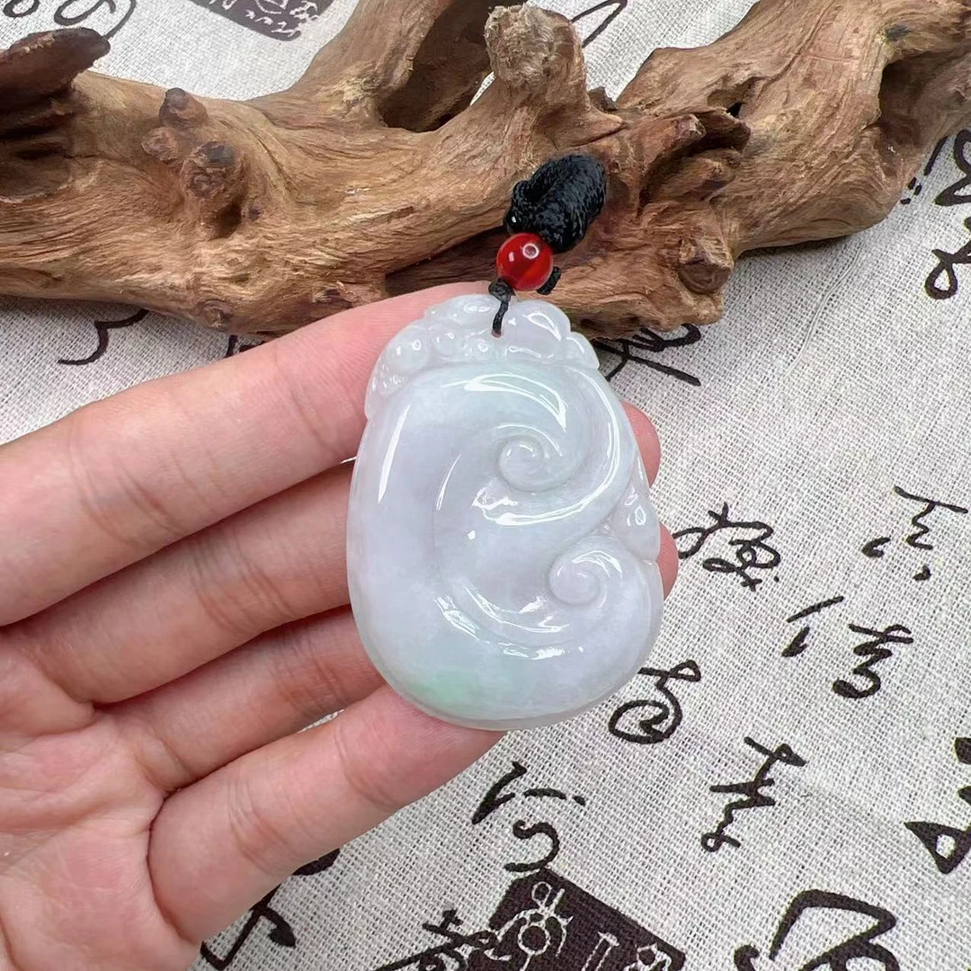 天然缅甸翡翠A货翡翠如意吊坠多样性发其一PH565