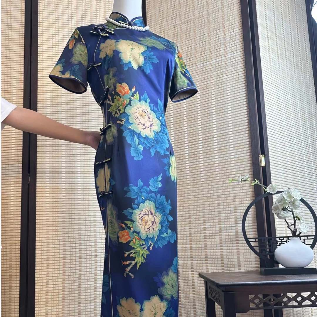 （预售）99-199老上海手工轻奢旗袍气质夏季复古长款中长款日常双层