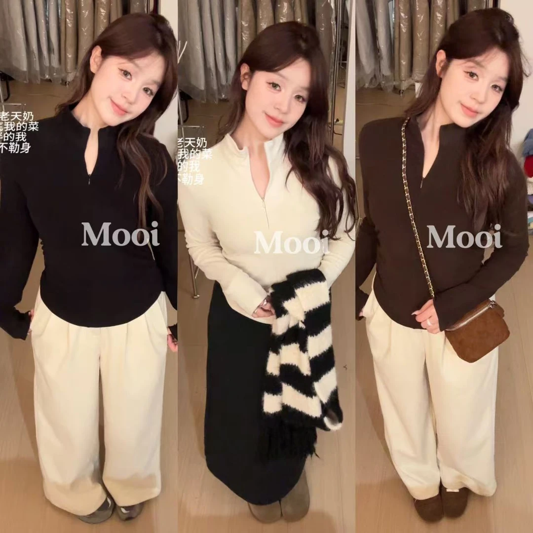 【mooi】'天生尤物'秋冬新款韩版ins风小众设计感长袖