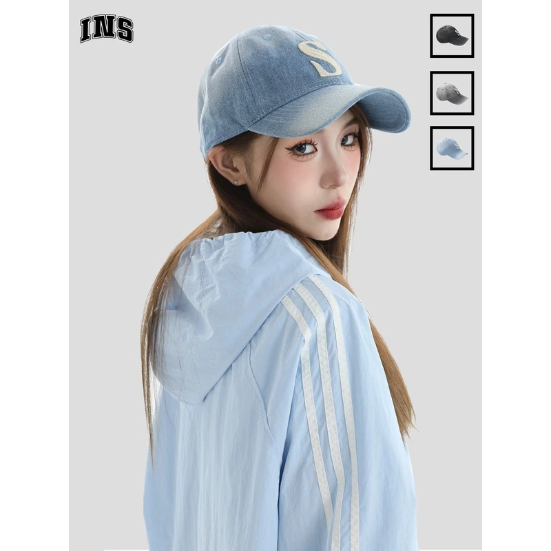 INSstudios 国潮牌情侣美式刺绣LOGO水洗鸭舌帽周边配饰遮阳帽子