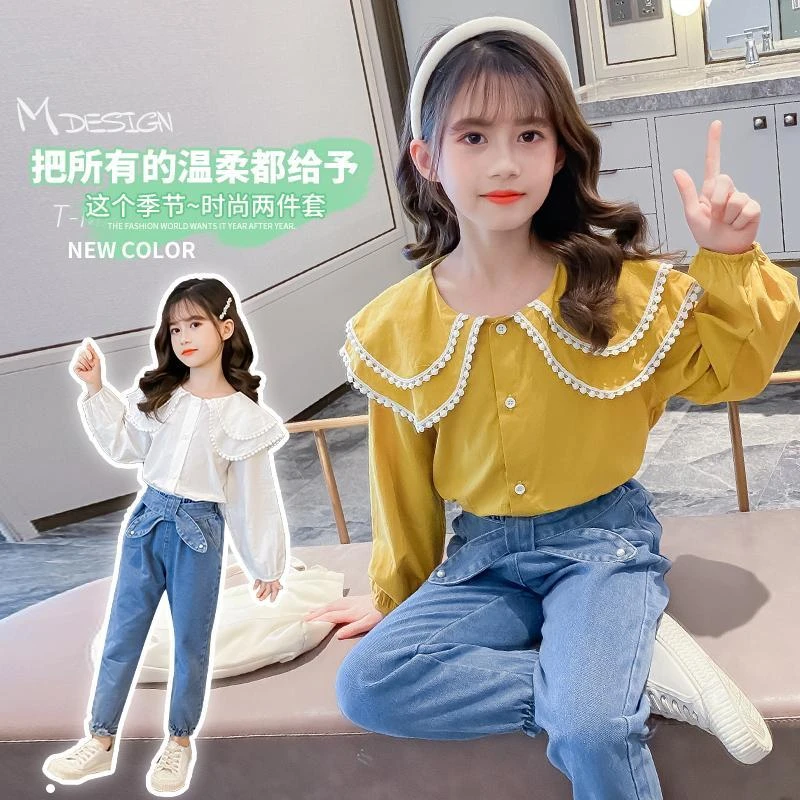 （两件套）童装女童套装秋装2025新款中大童儿童洋气时髦女孩春款