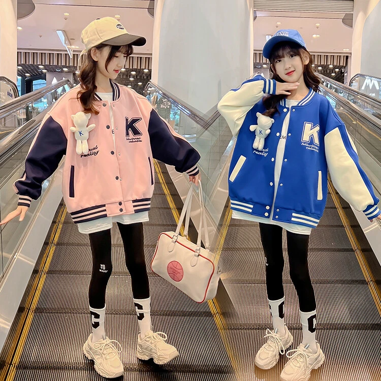 女童棒球服外套秋装2025新款春秋装网红中大童儿童装上衣