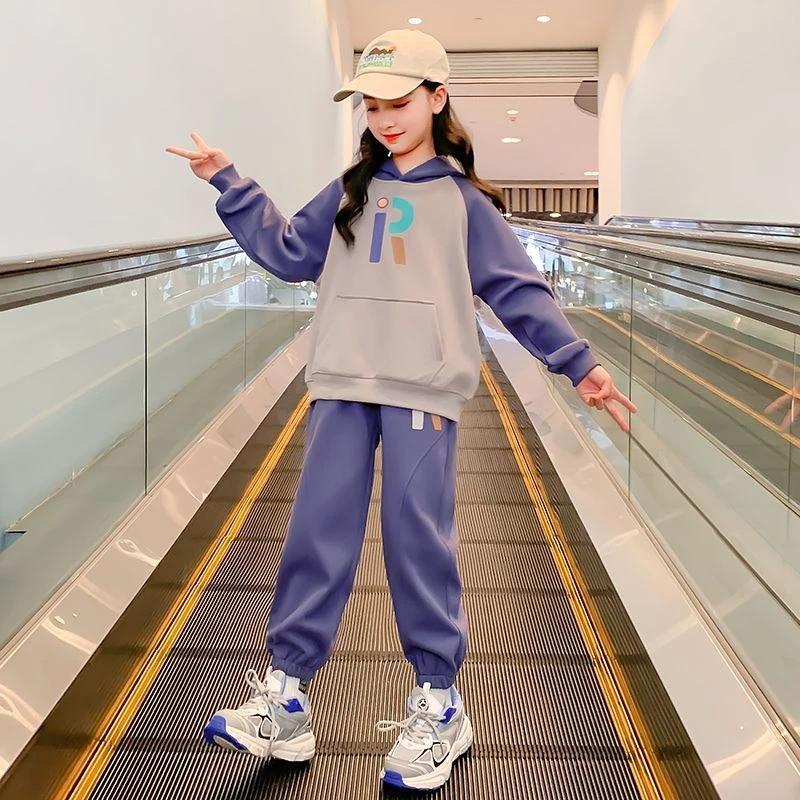 (两件套)童装女童套装秋装2025新款中大童儿童洋气时髦女孩春款