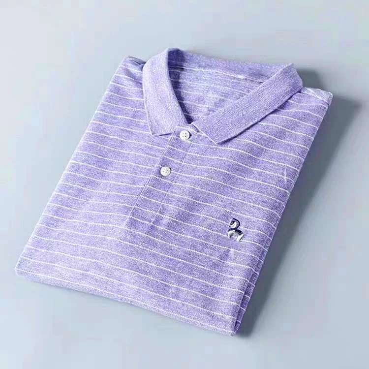 福利款！海撤柜剪标纯棉短袖POLO衫休闲男士H牌翻领条纹T恤小马标