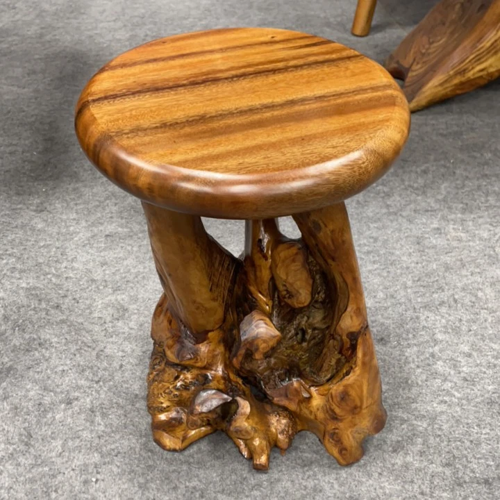 南美胡桃木根雕凳子客凳高45cm直径37cm小圆凳迷你小茶桌可做花架