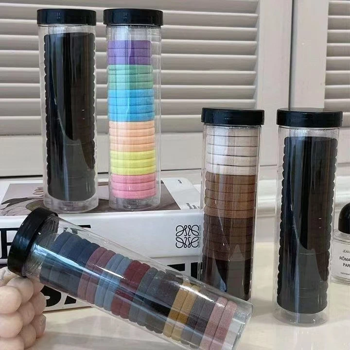 非金属布艺发饰 7.9五罐100根发圈无痕发圈头绳高弹力皮筋