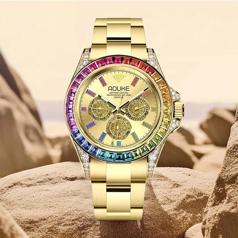 AOUKE/奥刻新款彩虹迪系列高档时尚百搭全自动男士手表kk065