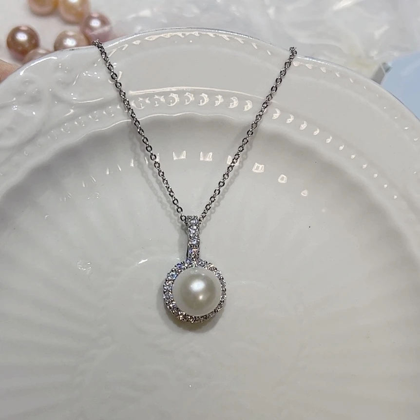 白珠银色托太阳花万能扣吊坠