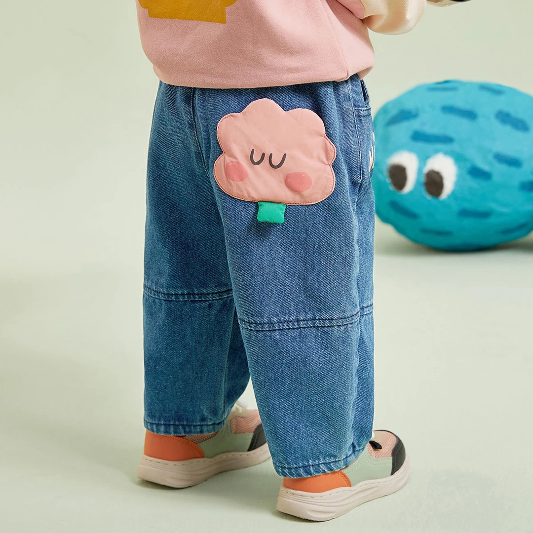 童装女童阔腿裤子2023春秋装新款女宝宝韩版休闲长裤儿童软牛仔裤