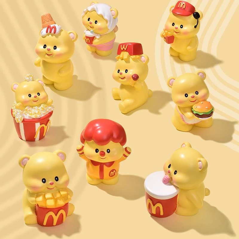 可爱麦门黄油小熊办公桌面小摆件治愈系送女朋友闺蜜生日礼物