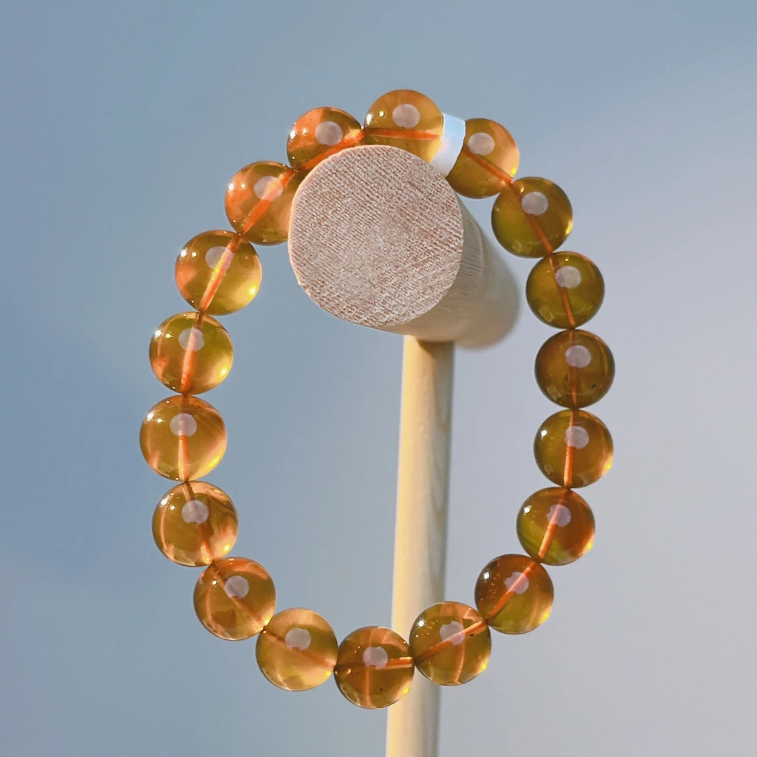 天然珠宝-12+缅甸天然紫罗兰圆素珠琥珀珠国风新中式紫杉醇