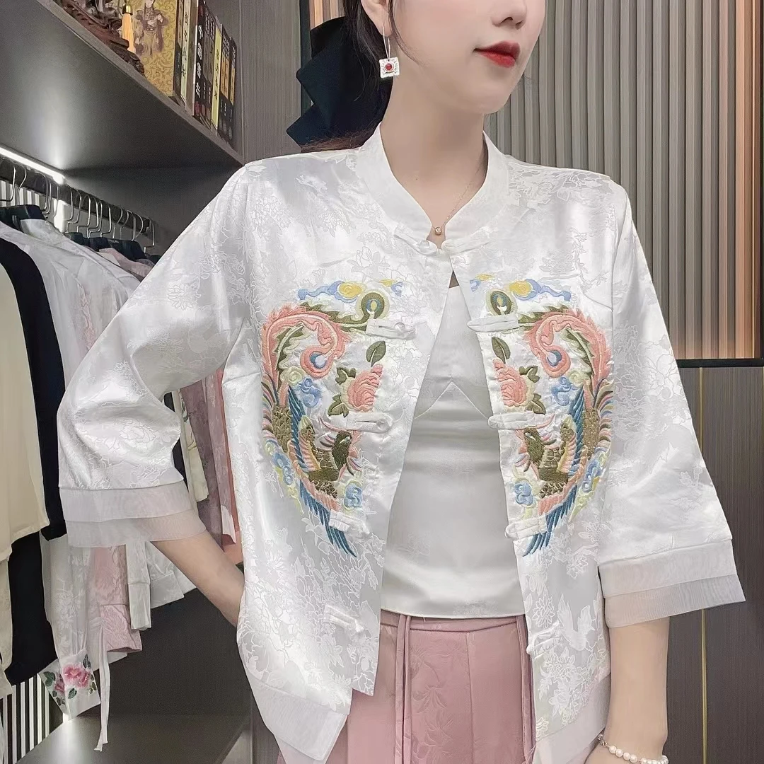 179刺绣新中式外套春夏绣花绣花复古设计师提花