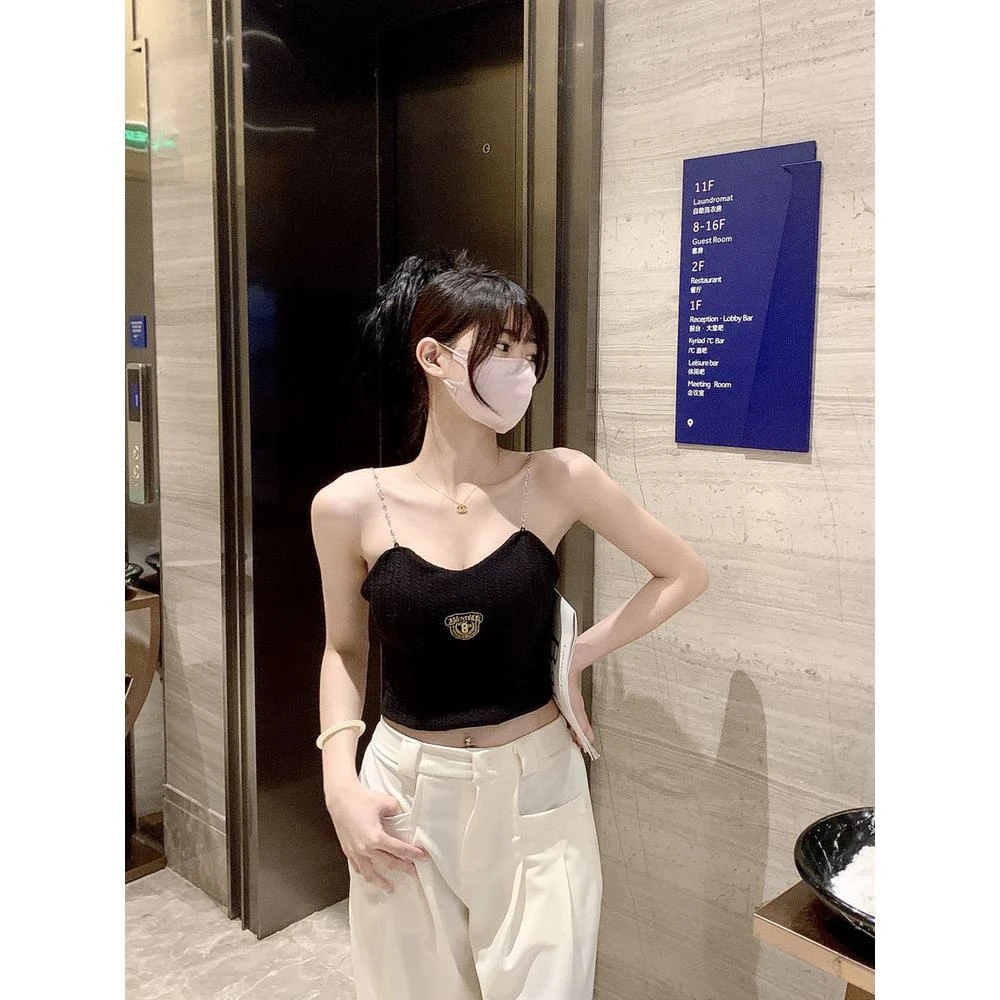 桃子不逃 小吊带背心内衣可外穿裹胸带胸垫韩版时尚百搭辣妹ins款