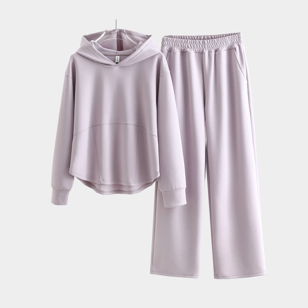 线下399！运动风~减龄空气层宽松卫衣卫裤两件套休闲连帽套装101