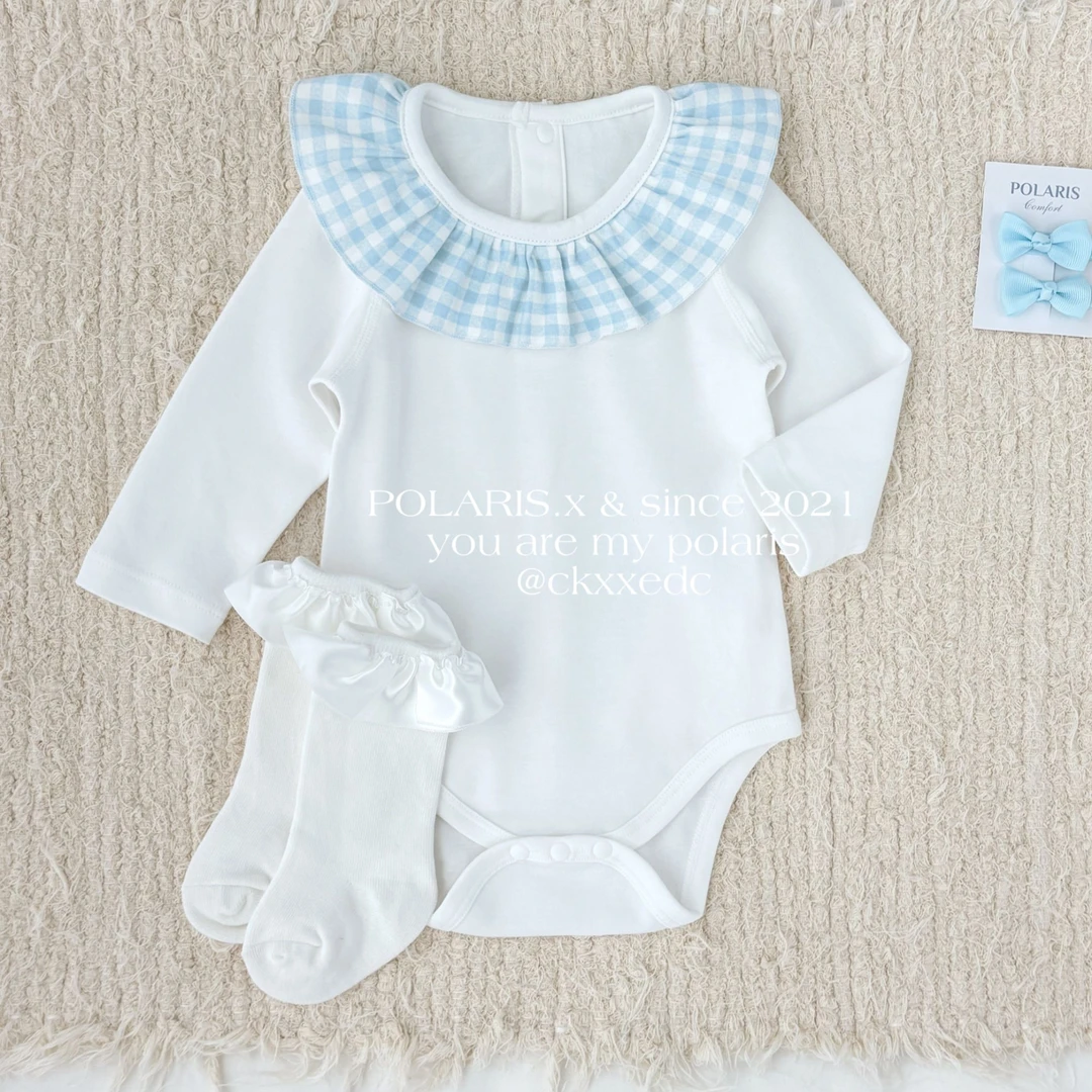 婴儿荷叶边|小月龄宝宝西班牙荷叶边A类有机棉无骨缝制包屁衣