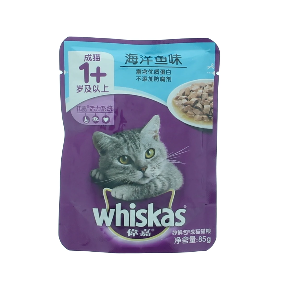 whiskas/伟嘉成猫妙鲜包85g 海洋鱼味