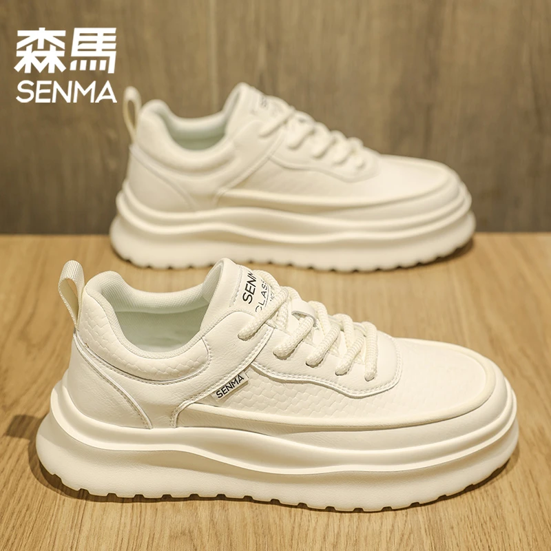 森马男鞋春季百搭厚底简约休闲小白鞋轻便软底滑板鞋防滑运动板鞋