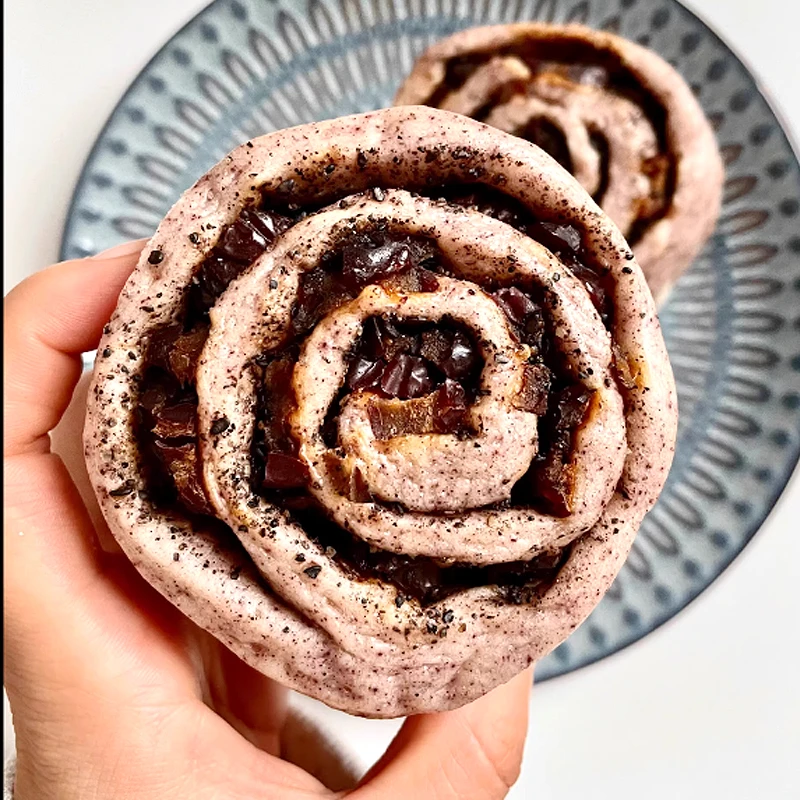 黑芝麻黑米核桃包纯手工杂粮花卷早餐孩子老人孕妇半成品馒头正宗