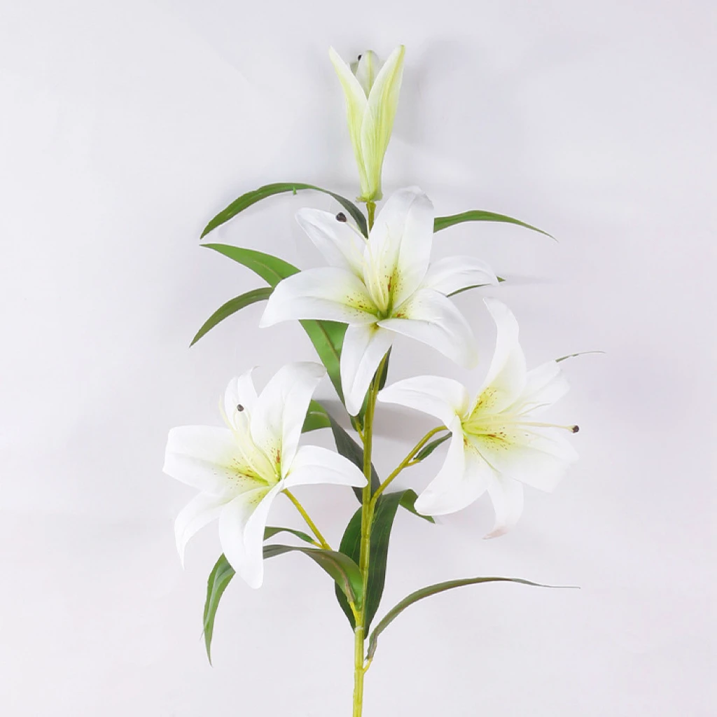 单支仿真花百合1枝3头