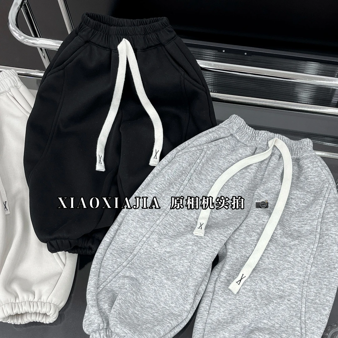 现货1746儿童加绒裤子男童百搭韩版秋季时尚休闲裤新款中大童