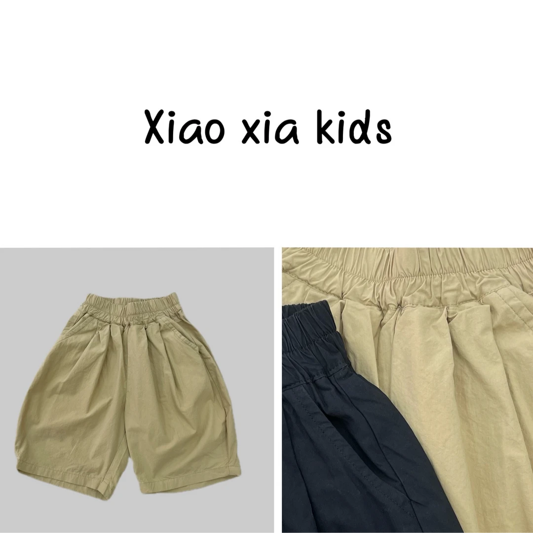 1442儿童短裤男童夏季休闲裤时尚百搭宽松纯色韩版中大童棉布裤子