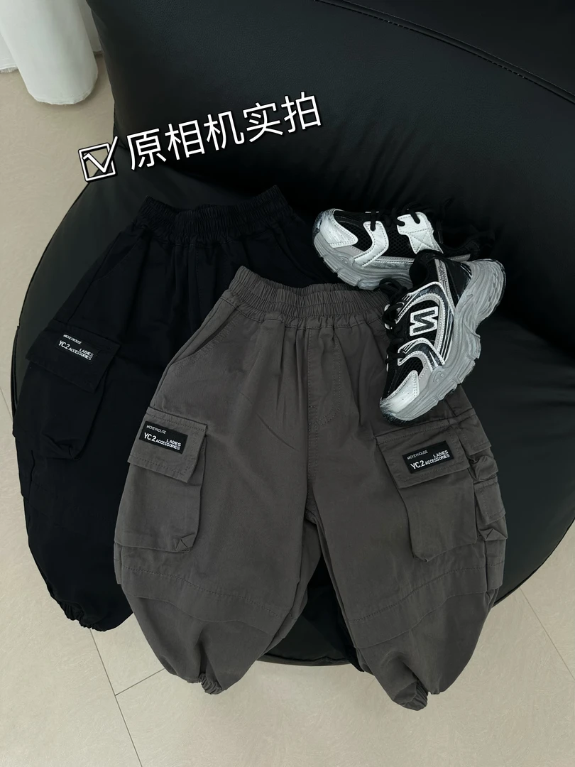 现货1669儿童裤子春秋男童百搭纯色休闲裤韩版中大童