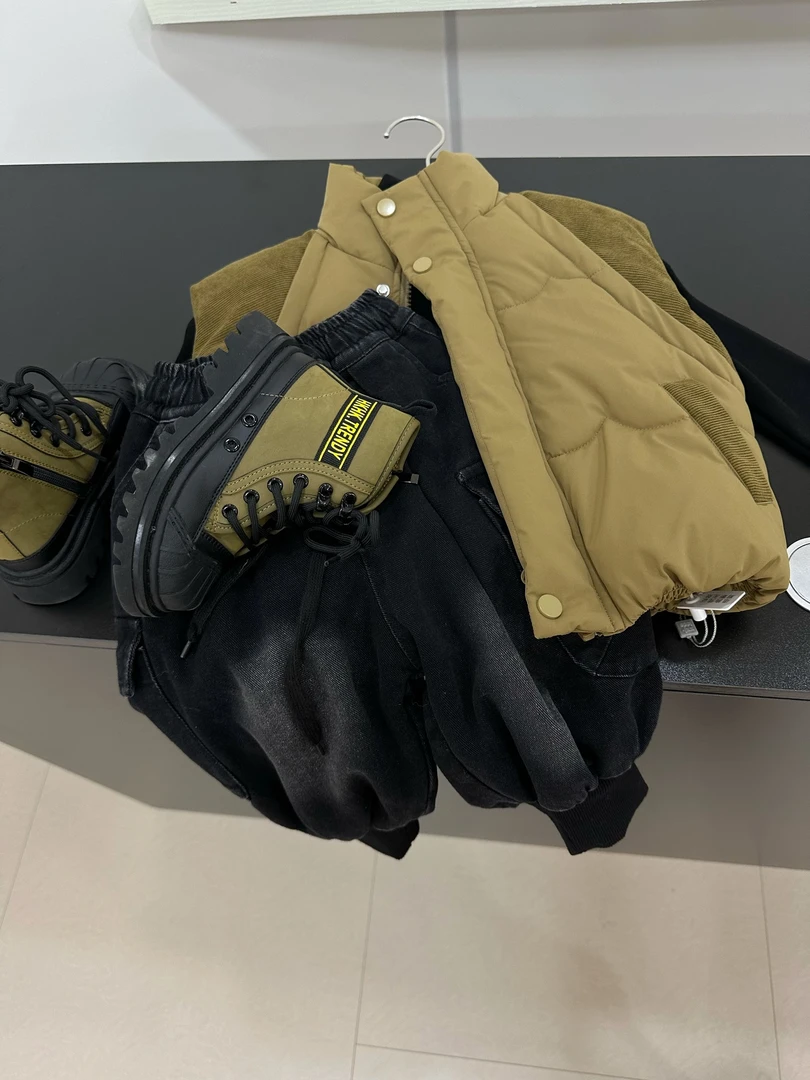 4910棉服马甲加厚韩版韩版冬款保暖立领中童儿童冬季棉服男孩棉袄