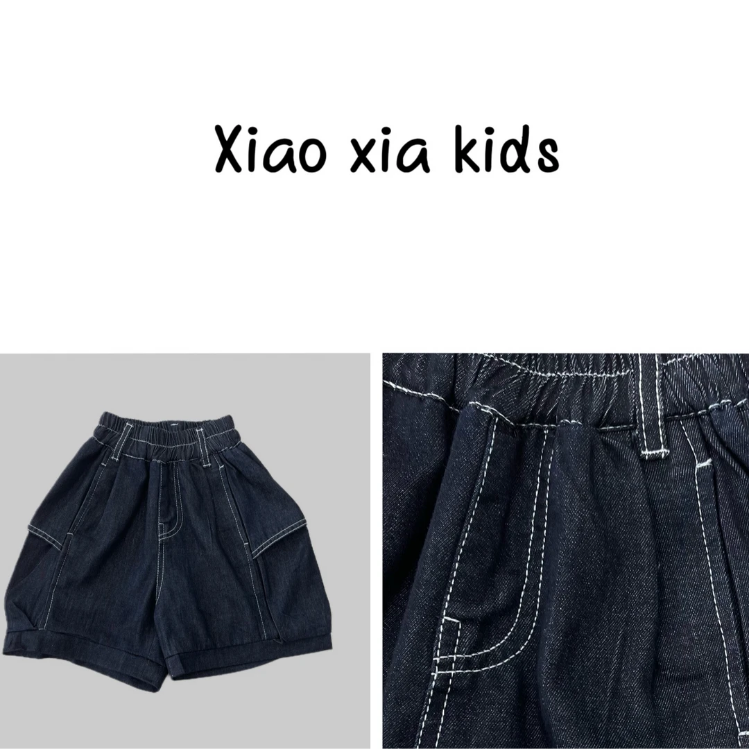 1412儿童短裤男童夏季宽松潮流休闲时尚百搭直筒牛仔裤中大童裤子