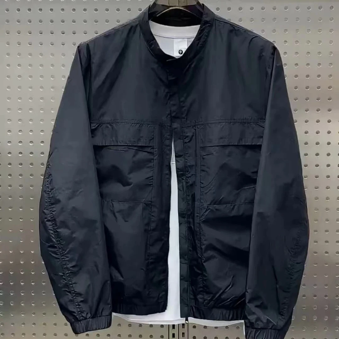 2024夏季防晒衣男士新款纯色简约百搭薄款网衬棒球韩版领行政夹克