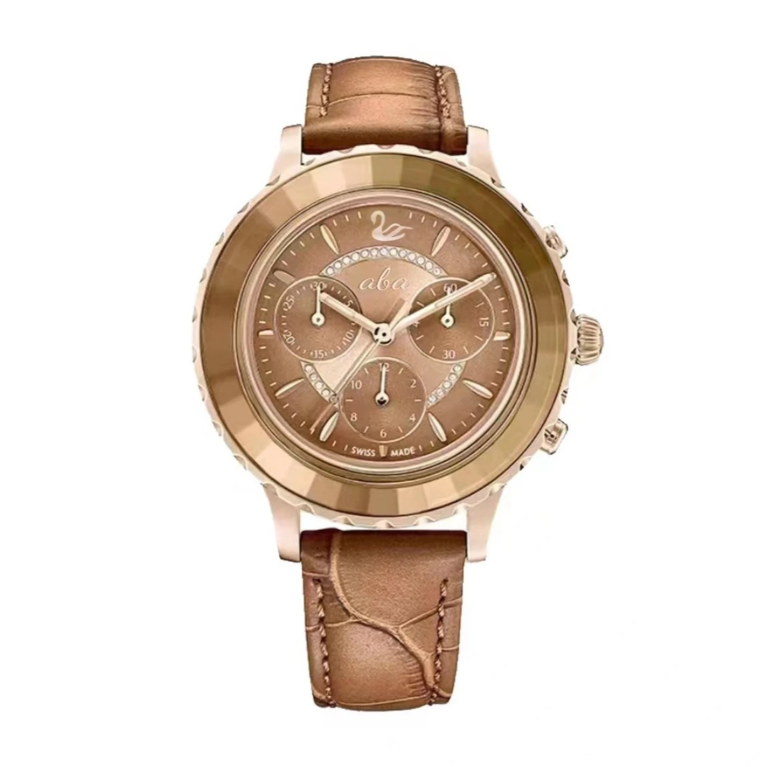 【维维同款】香港ABA/艾彼艾旗舰店三眼轻奢时尚简约高档女腕表