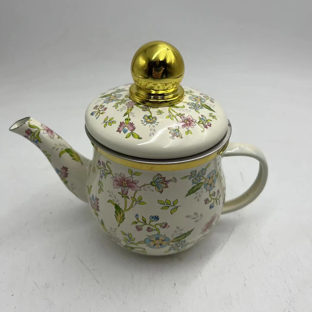 500ml芳香搪瓷珐琅手把壶带滤网