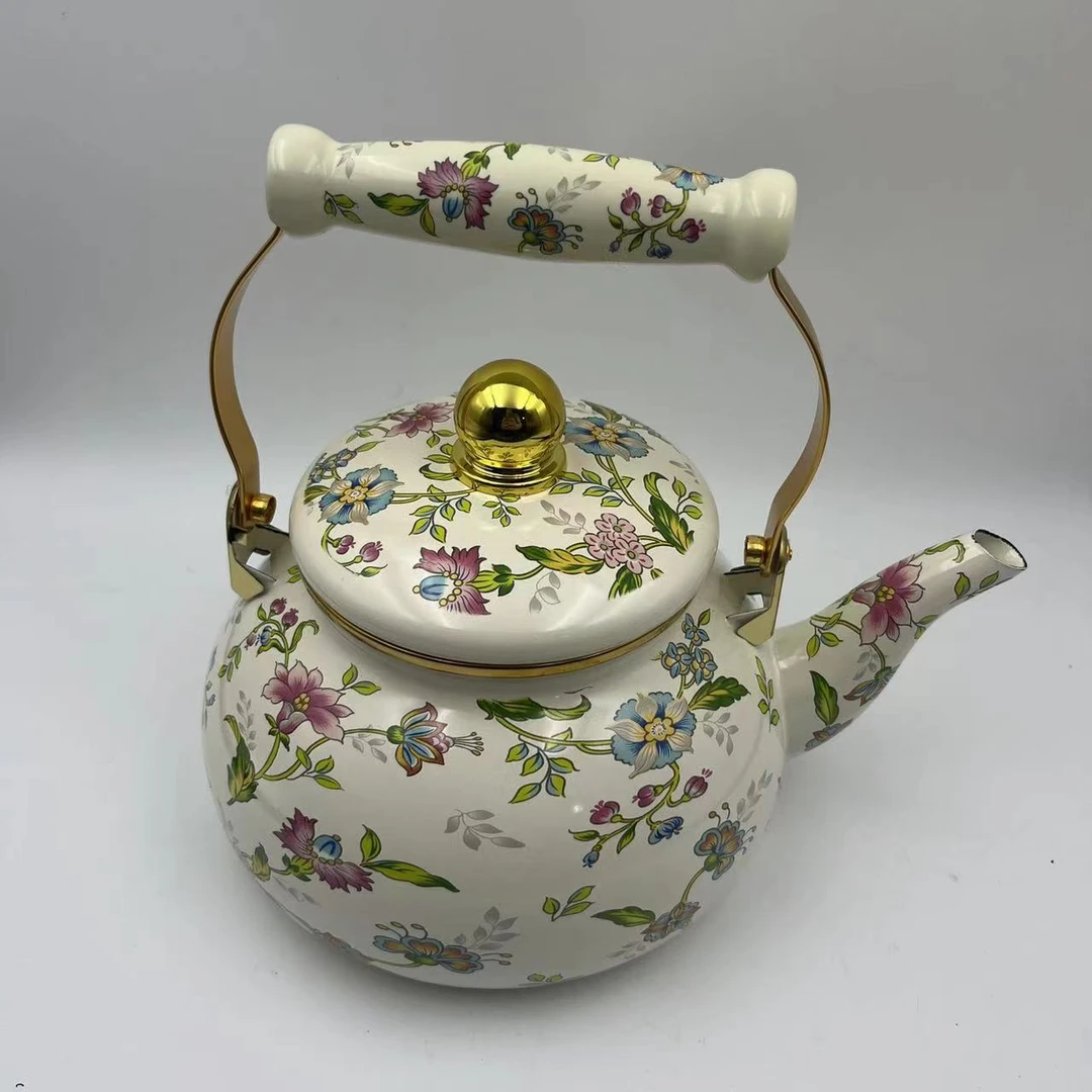 2.5L紫罗兰土壶珐琅搪瓷烧水壶茶壶