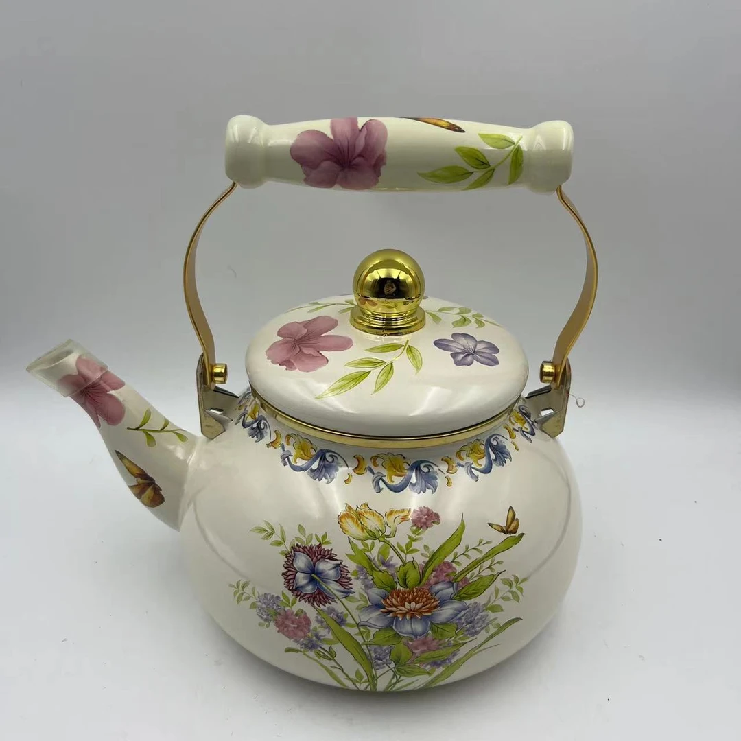 2.5L【浪漫时光】土壶珐琅搪瓷烧水壶茶壶电磁炉明火通用-内销款