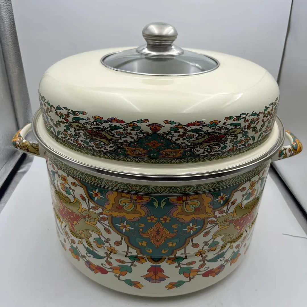 34cm【俄罗斯】蒸锅双层蒸锅带蒸格可视盖子加厚蒸锅不挑灶具