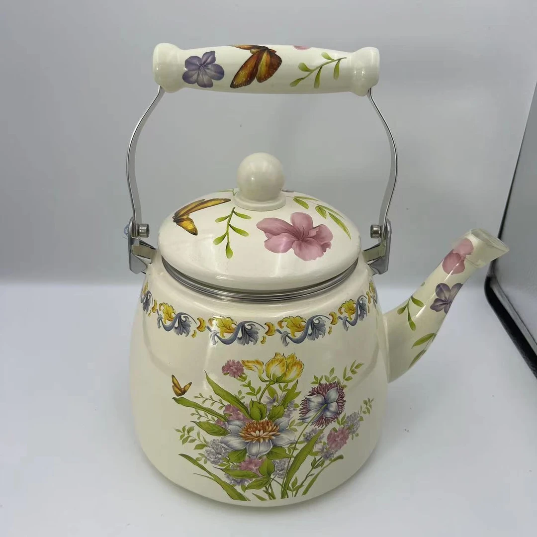 3.3升浪漫时光搪瓷珐琅烧水壶带滤网陶瓷手柄