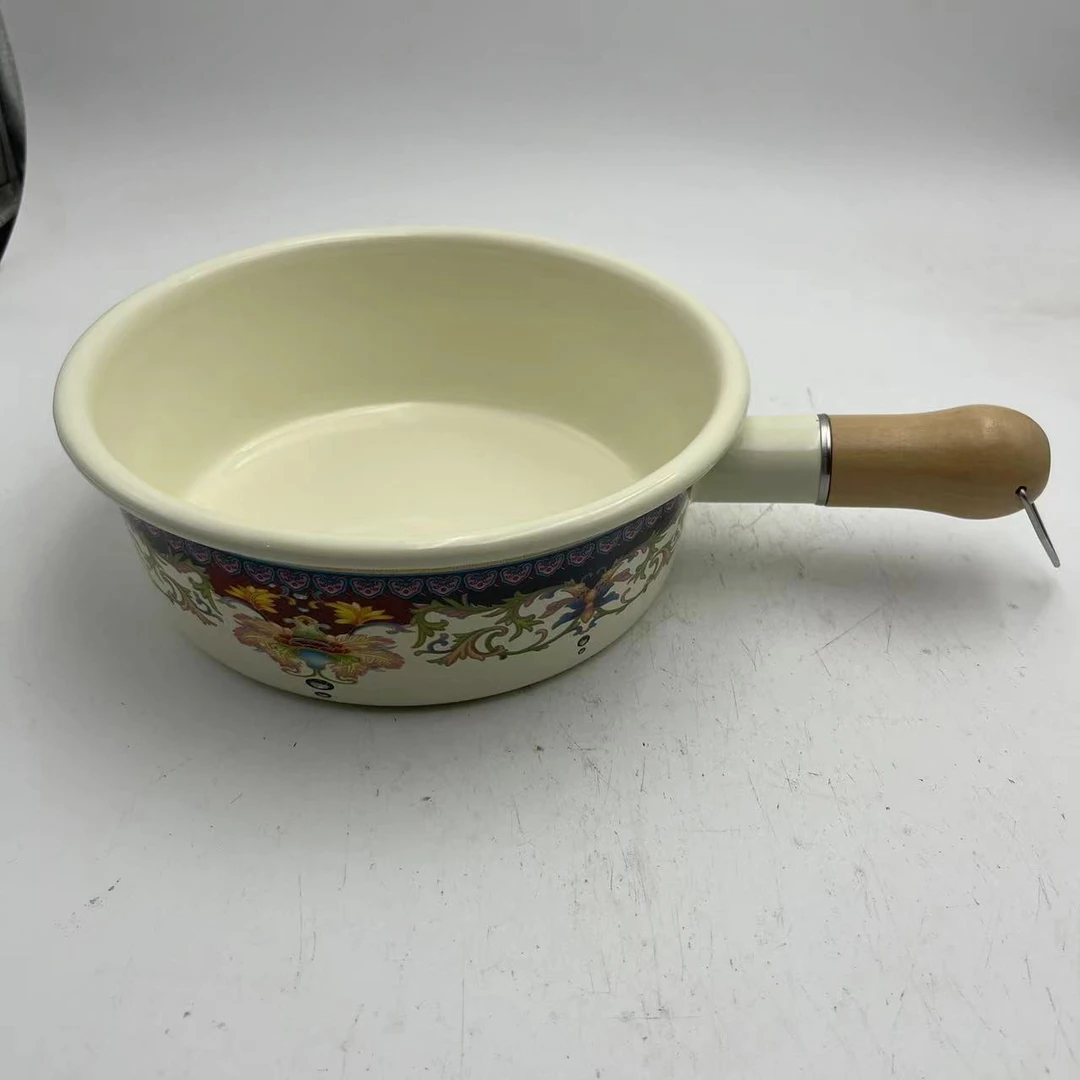 20cm【珍品】搪瓷珐琅芝士锅小火锅