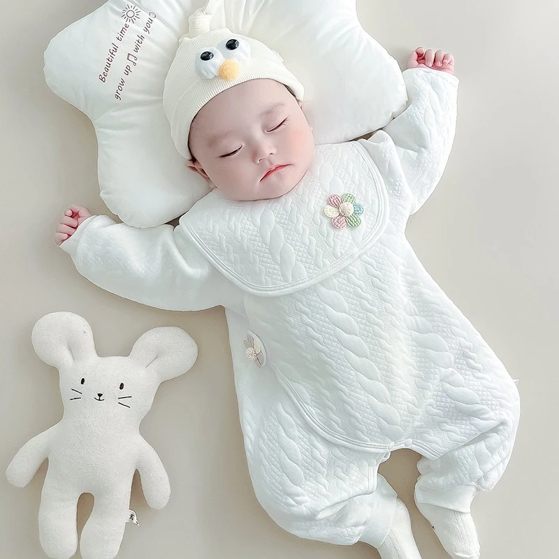 婴儿春秋衣服a类初生宝宝保暖内穿和尚服新生儿打底衣秋冬连体衣