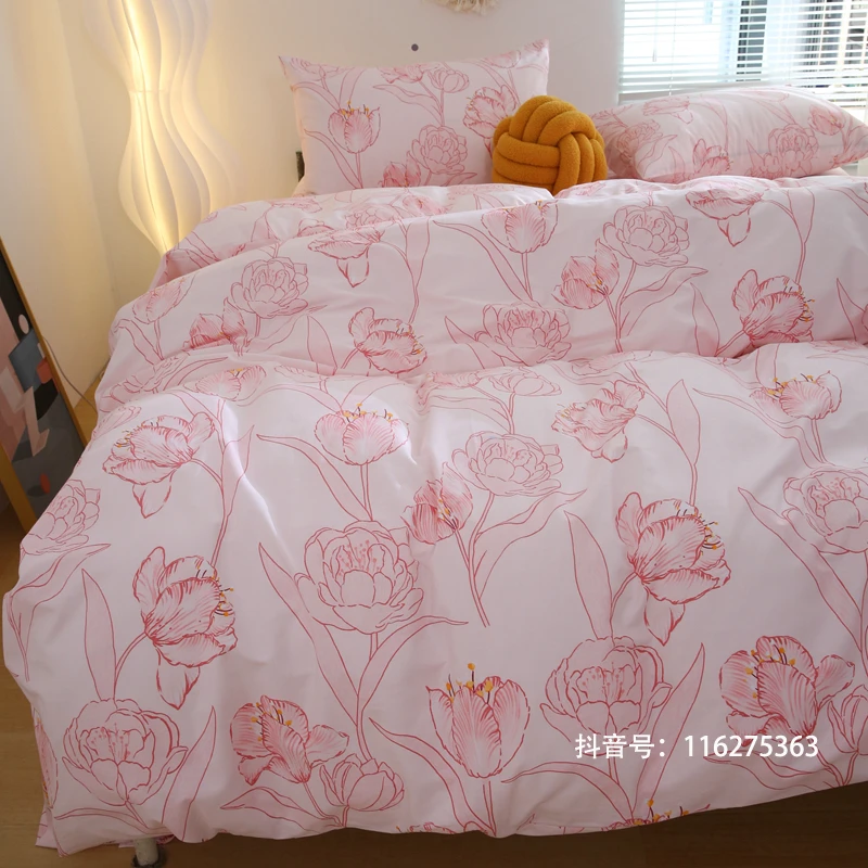 被套单件！纯棉被套单件粉色少女心全棉斜纹被罩1.5x2.0x2.3玫瑰花
