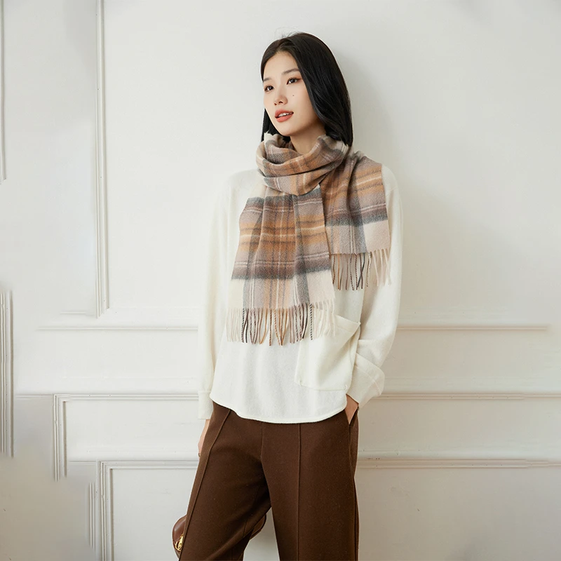 【苏格兰格子】100%山羊绒围巾男女通用